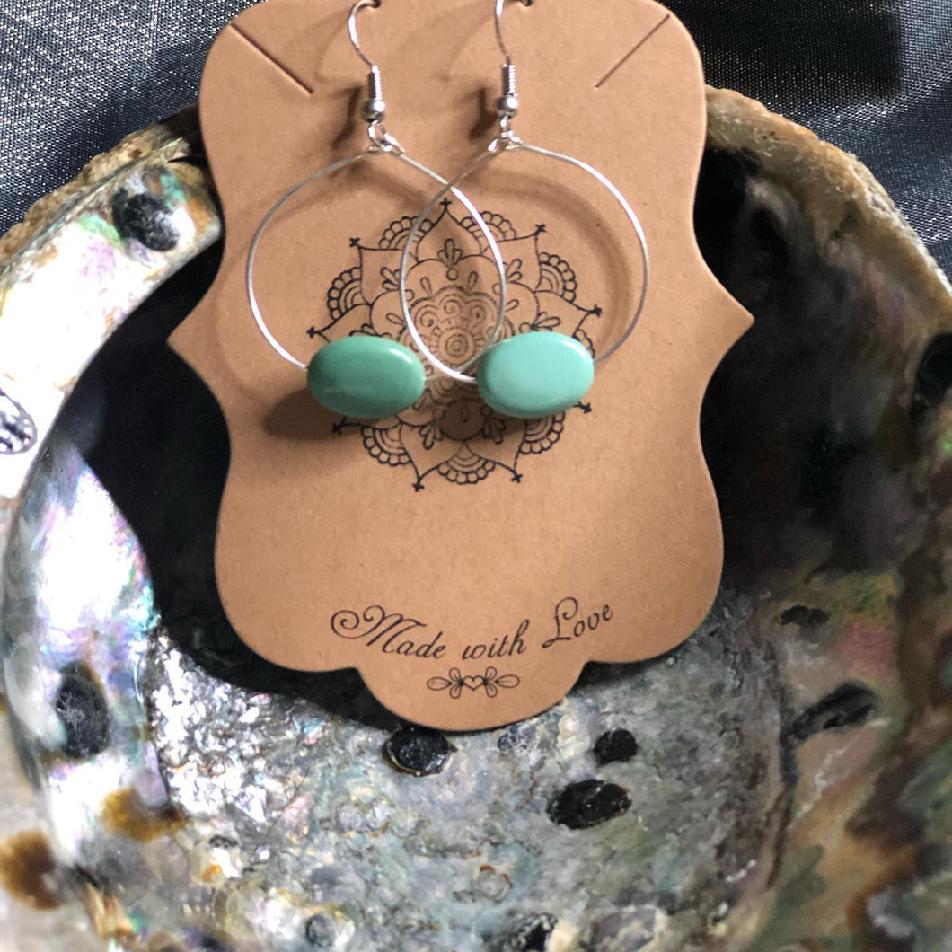 HANDMADE TURQUOISE HOOP EARRINGS