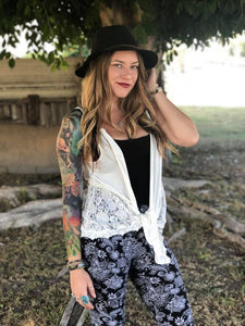 WHITE LACE VEST BY POL