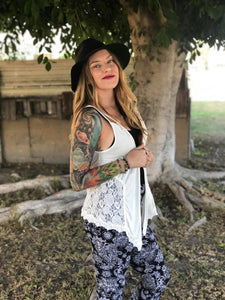 WHITE LACE VEST BY POL