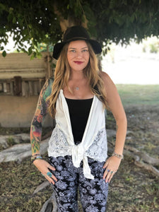WHITE LACE VEST BY POL
